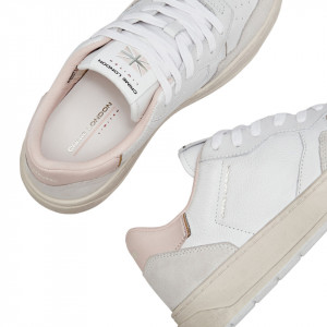 Crime London sneakers basse donna Timeless bianche e rosa