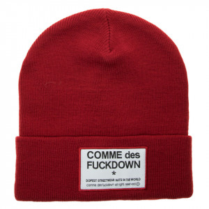 Comme des Fuckdown cappello lana rosso box logo