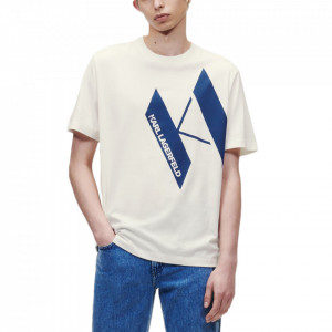 Karl Lagerfeld tshirt bianca con logo blu