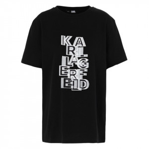 Karl Lagerfeld black t-shirt with lettering logo