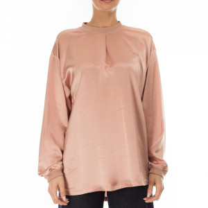 Isabelle Blanche blusa in raso rosa cipria