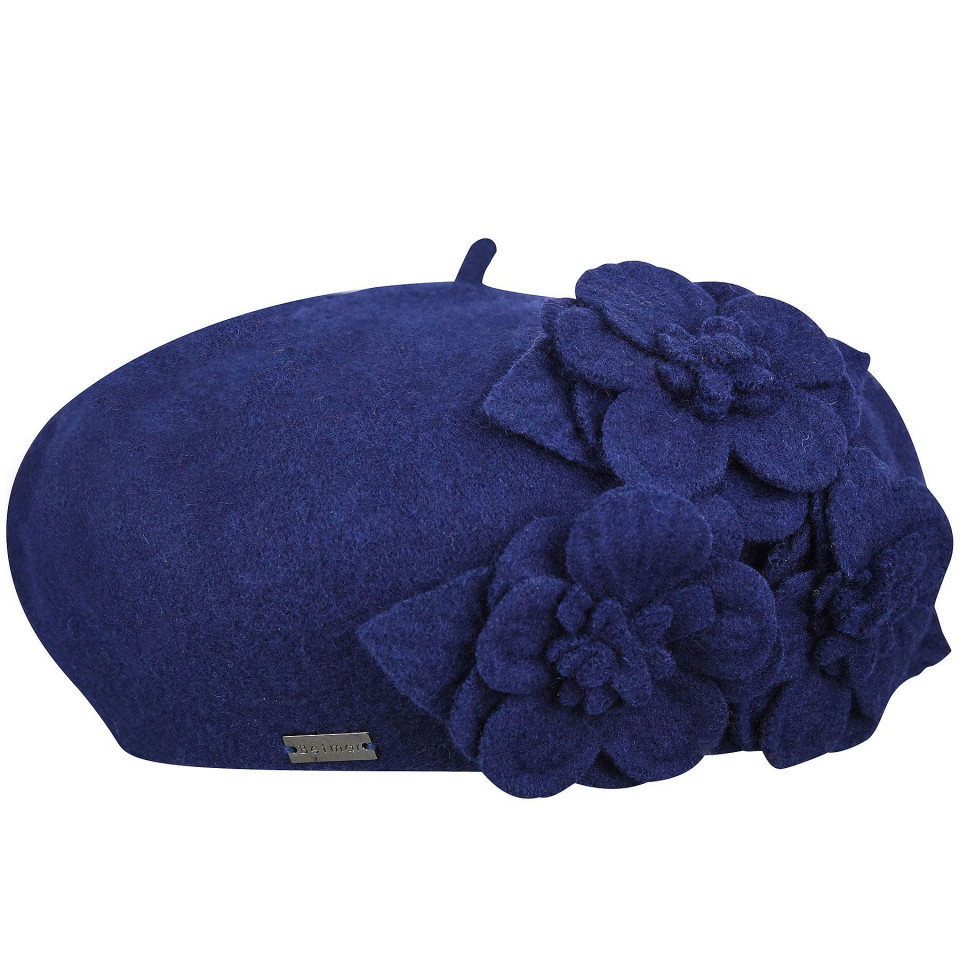 Betmar Flower Beret Navy