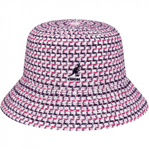 Palarie Kangol Maze Jacquard Bucket Alb