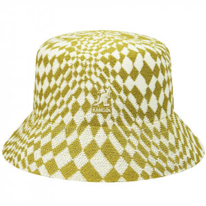 Palarie Kangol Warped Check Bucket Galben