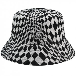 Palarie Kangol Warped Check Bucket Negru