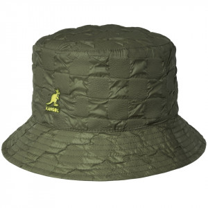 Palarie Kangol Pucker Check Bucket Verde Oliv