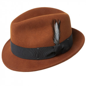 Palarie Bailey of Hollywood Tino Fedora Rosu Caramiziu