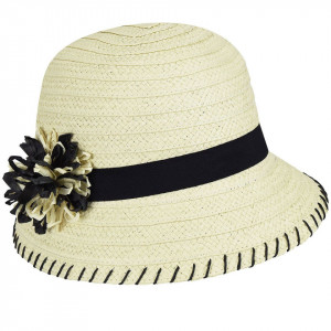 Palarie Betmar Kiki Braided Cloche Natural