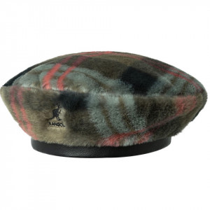 Bereta Kangol Faux Fur Taupe Plaid