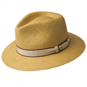 Palarie Bailey of Hollywood Brooks Panama Fedora Honey