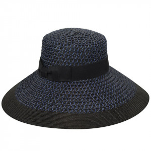 Palarie Betmar Audrey Braided Wide Brim Bleumarin