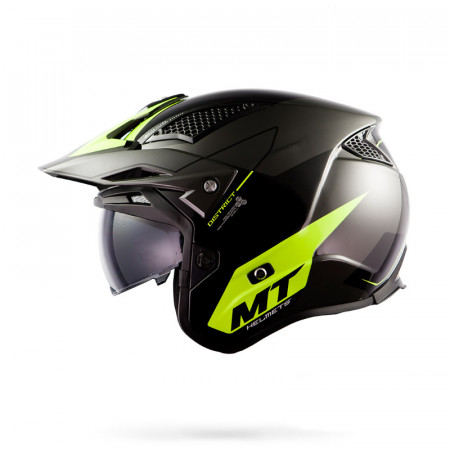 MT Helmets - DISTRICT SUMMIT [sun visor] - negru / galben fluo