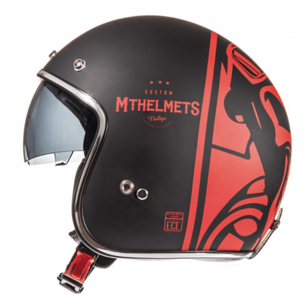 MT Helmets - LE MANS 2 DIVENIRE [sun visor] - negru / rosu mat