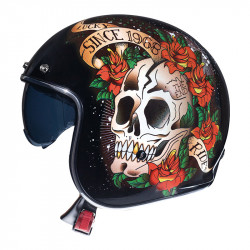 MT Helmets - LE MANS 2 [sun visor] Skull & Roses A1