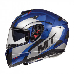 MT Helmets - ATOM Transcend [sun visor] - alb / albastru
