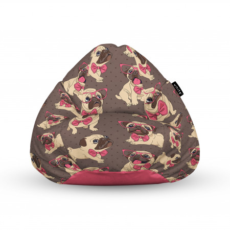 Fotoliu Units Puf (Bean Bags) tip para, impermeabil, cu maner, 100x80x70 cm, pugs cu ochelari