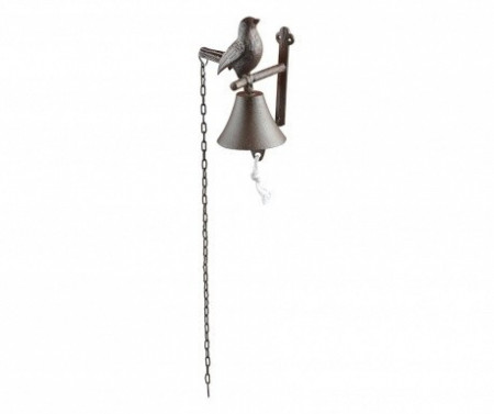 Sonerie clopotel intrare din fonta maro "Bird"