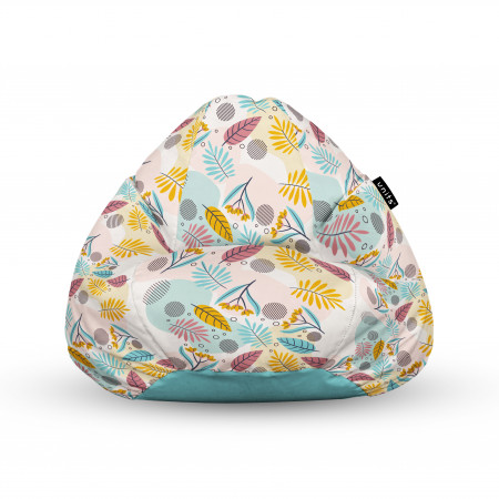 Fotoliu Units Puf (Bean Bags) tip para, impermeabil, cu maner, multicolor cu frunze