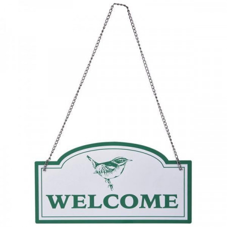 Placuta de agatat pe usa "Welcome"
