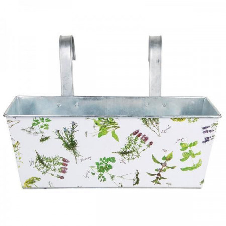 Jardiniera metalica cu manere pentru agatat-model flori