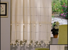 PR001 100*150cm Perdea de bucatarie din bumbac cu dantela