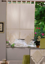 PR006 140*180cm Perdea de bucatarie din bumbac cu dantela