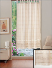 PR014 160*180cm Perdea de bucatarie din bumbac cu dantela