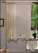 PR005 140*180cm Perdea de bucatarie din bumbac cu dantela