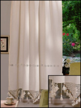 PR004 140*100cm Perdea de bucatarie din bumbac cu dantela