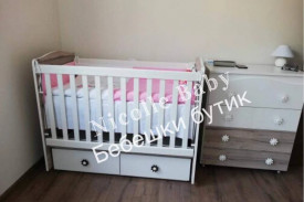 Кошарка Тони 60/120 подвижна решетка северен дъб+бял и скрин бял+северен дъб