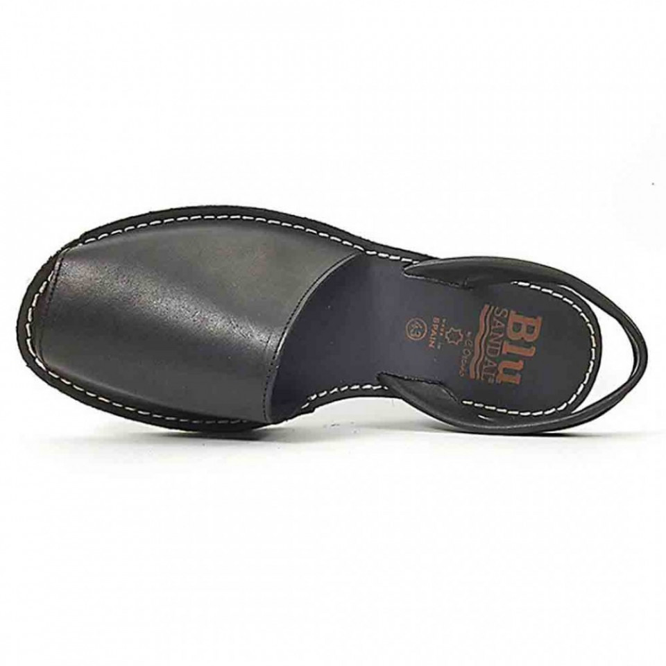 Sandale Avarca barbati negre, PIELE NATURALA, model casual, premium, Isahar