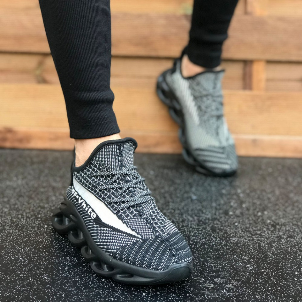Pantofi sport barbati, negri, comozi, usori, cu siret, ideali pentru alergat