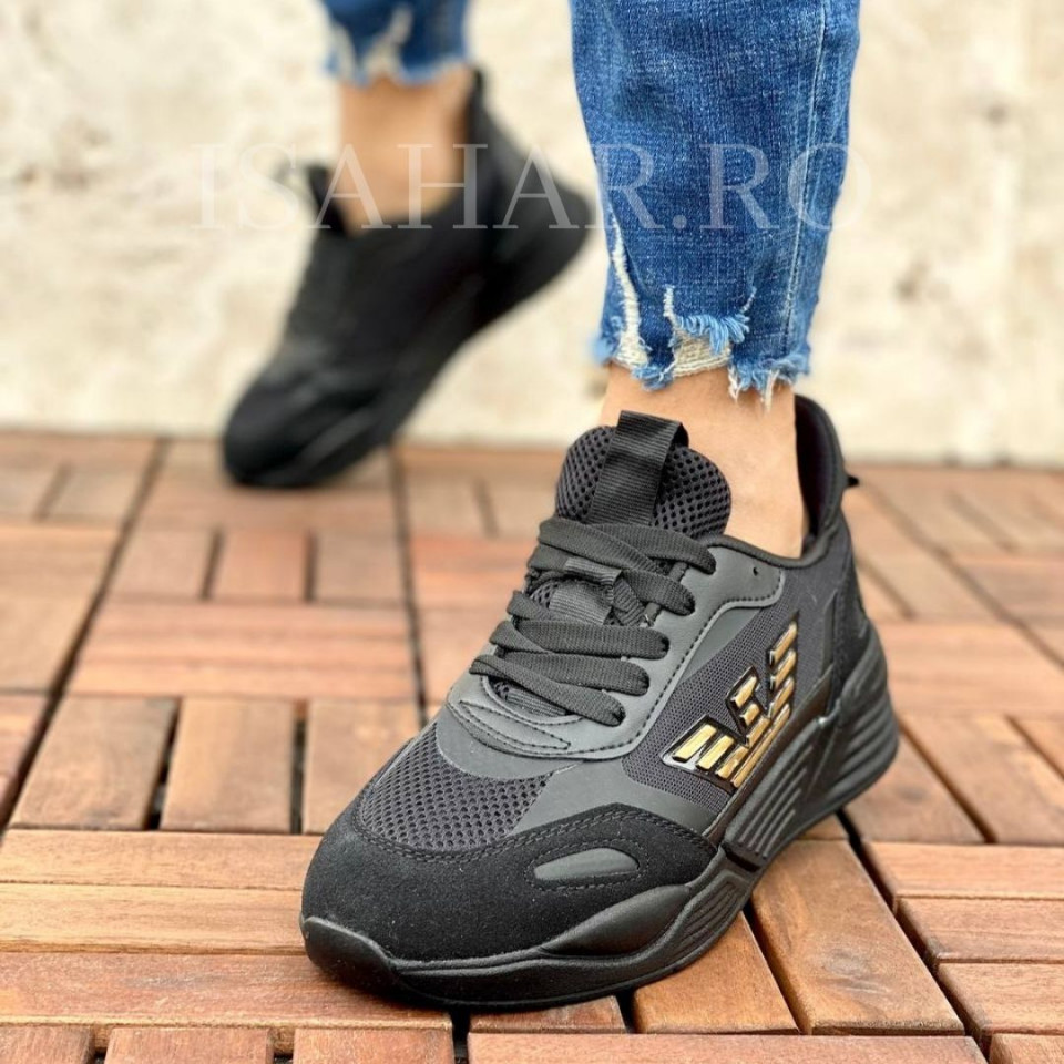 Pantofi sport barbati, un model special cu aplicatie lucioasa in lateral, ISAHAR