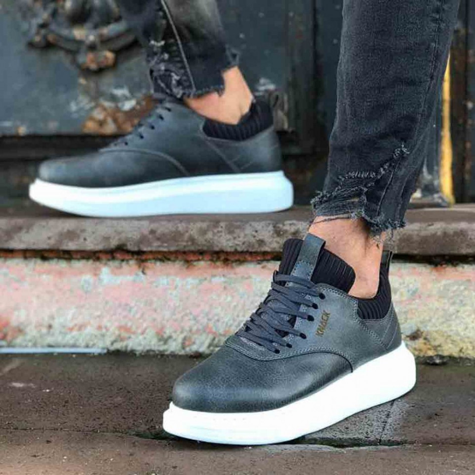 Ghete barbati premium, gri, talpa din spuma cusuta, model SNK, ISAHAR