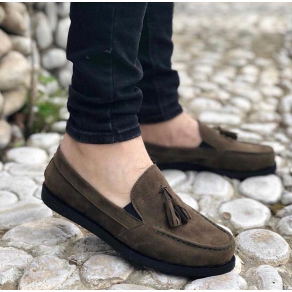 Mocasini barbati, kaki, din piele ecologica, ISAHAR