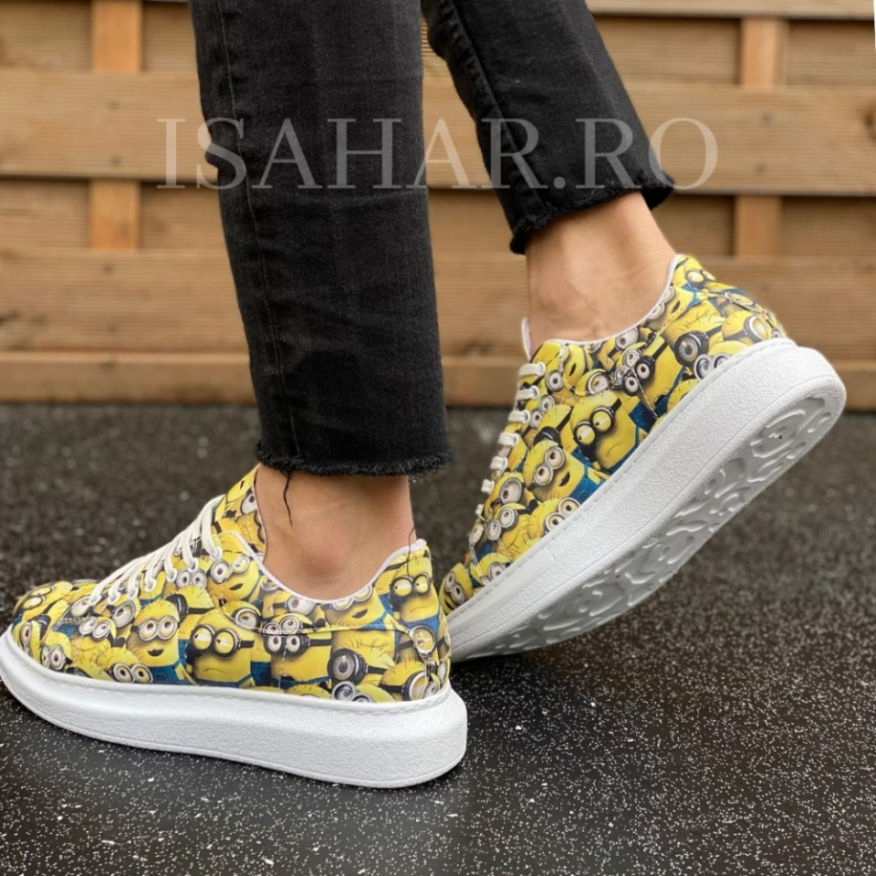 Pantofi sport barbati, model casual, cu imprimeu, ISAHAR