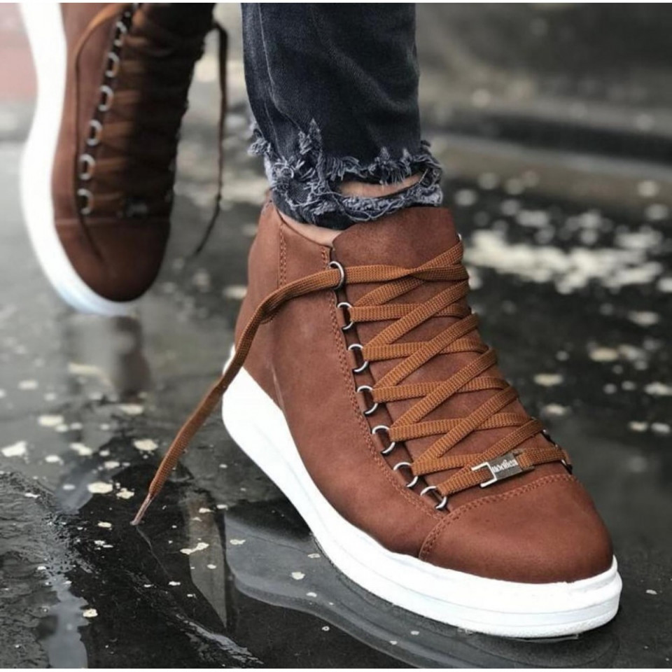 Ghete barbati casual maro, un model premium, talpa cusuta din spuma, Isahar