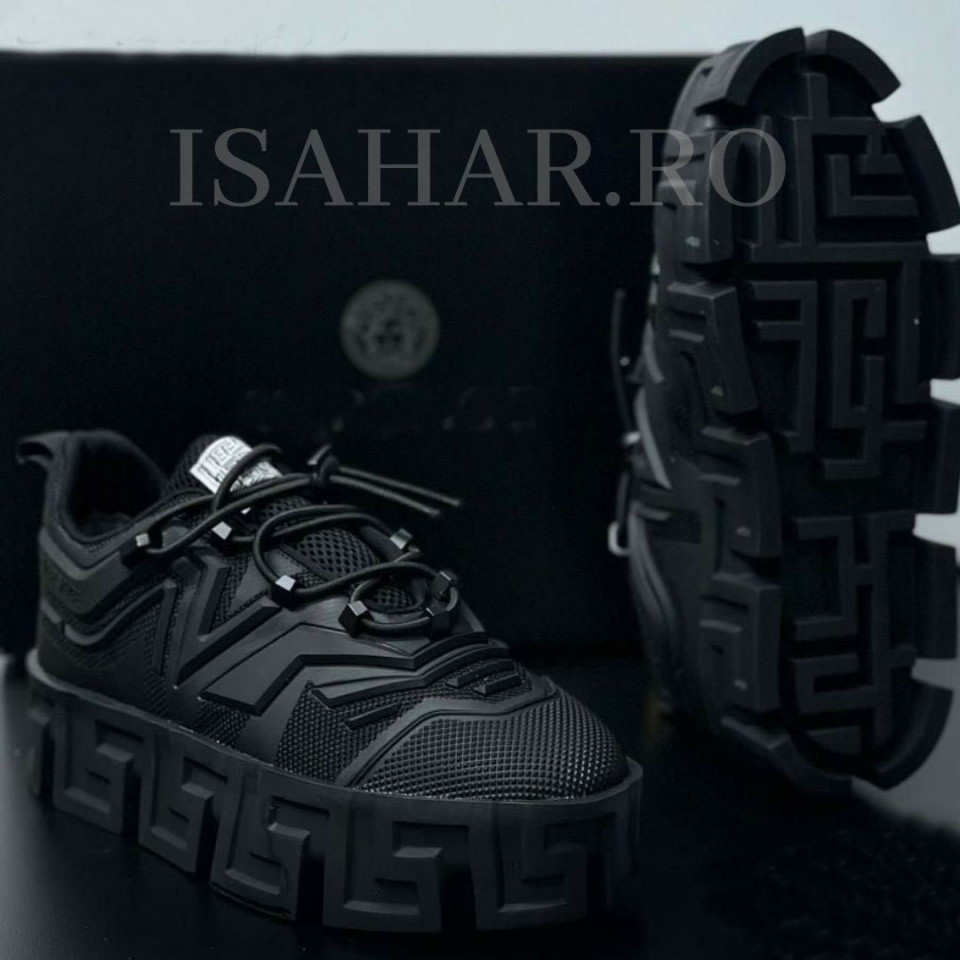 Pantofi sport barbati, negri, cu talpa speciala inalta VRS, model casual, ISAHAR