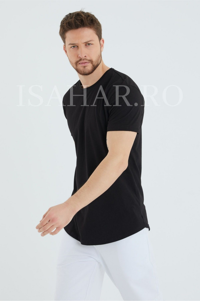 Tricou barbati , negru, material premium, model BREEZY, ISAHAR