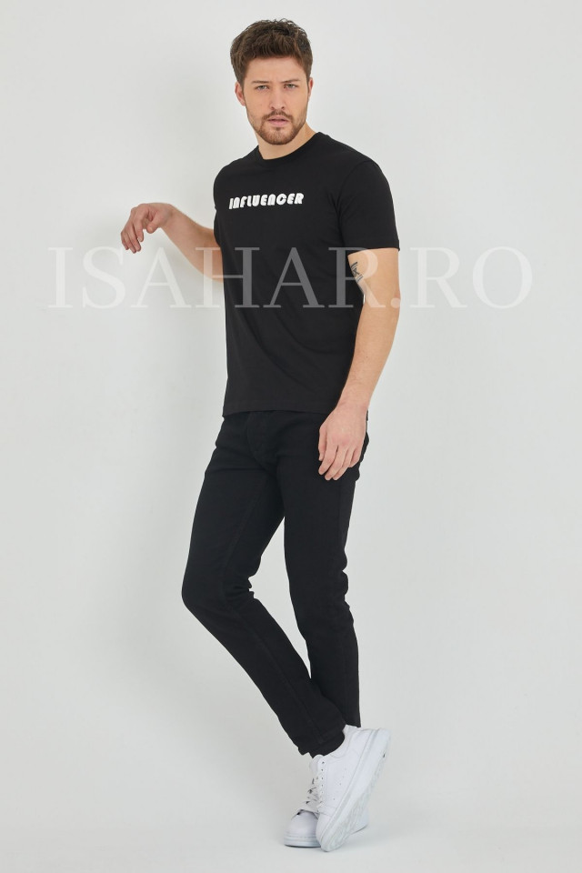 Tricou cu imprimeu pentru barbati , BREEZY, casual, din bumbac, ISAHAR