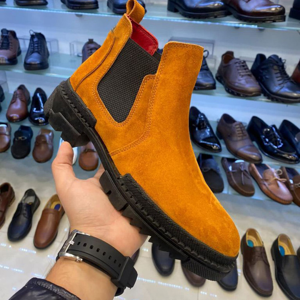 Ghete barbati, maro, 100% piele naturala premium, model nou, talpa cusuta, Isahar