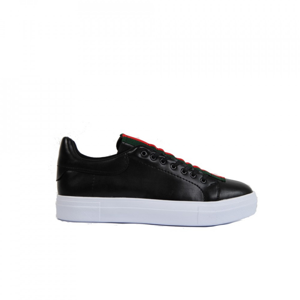 Pantofi sport barbati, negri, cu talpa cusuta, usori si comozi