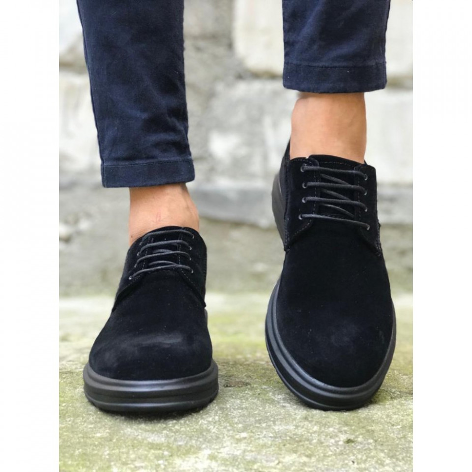 Pantofi sport barbati, negri, din piele ecologica, ISAHAR