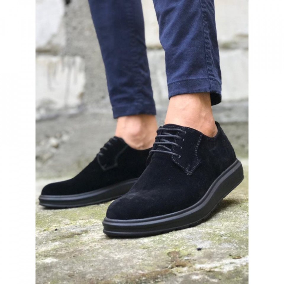 Pantofi sport barbati, negri, din piele ecologica, ISAHAR