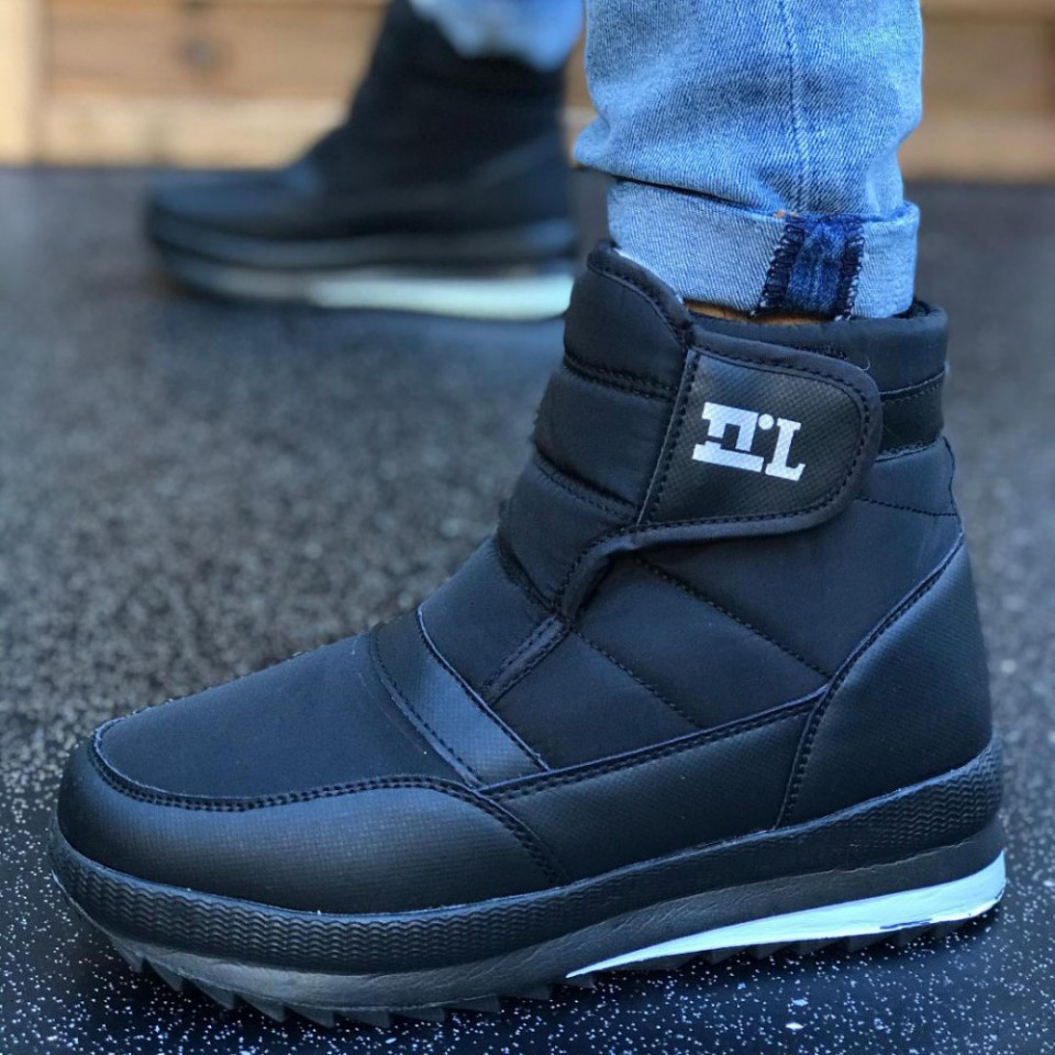 Cizme barbati casual negre imblanite si impermeabile