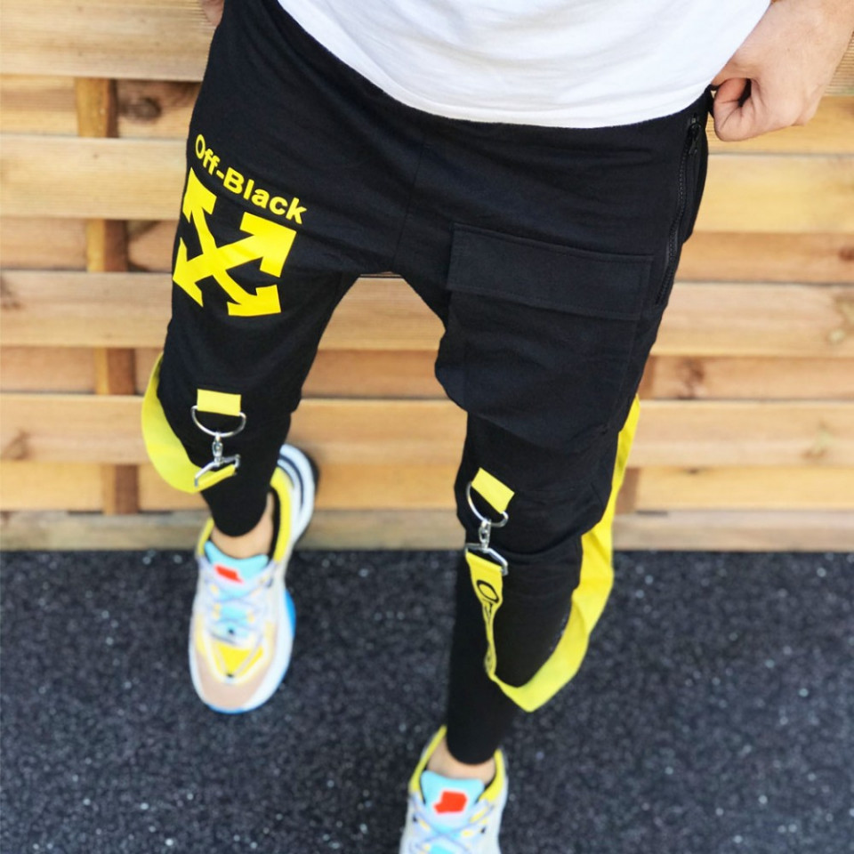 Pantaloni barbati din bumbac de inalta calitate, croiala conici, imprimeu 3D, ISAHAR