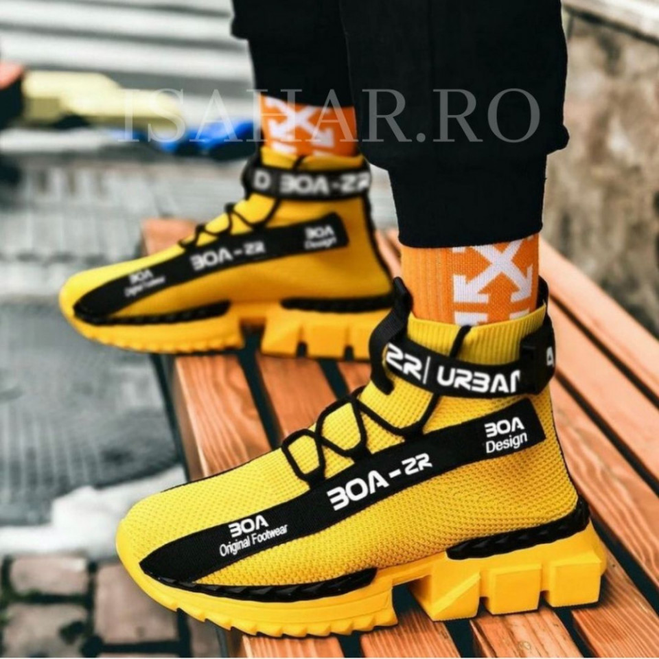 Pantofi sport galbeni, talpa usoara din spuma, foarte confortabili, ISAHAR