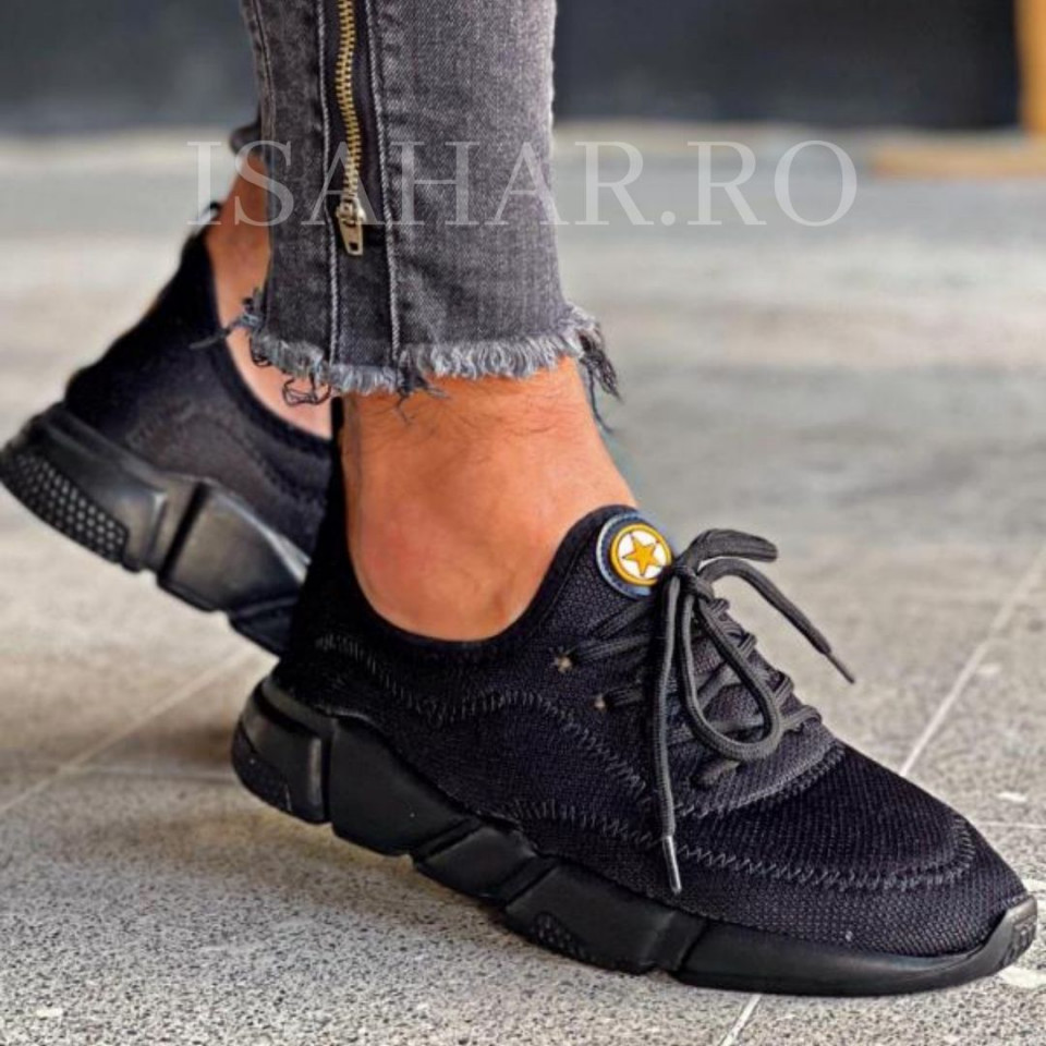 Pantofi sport negri, casual, casual, foarte usori, ISAHAR