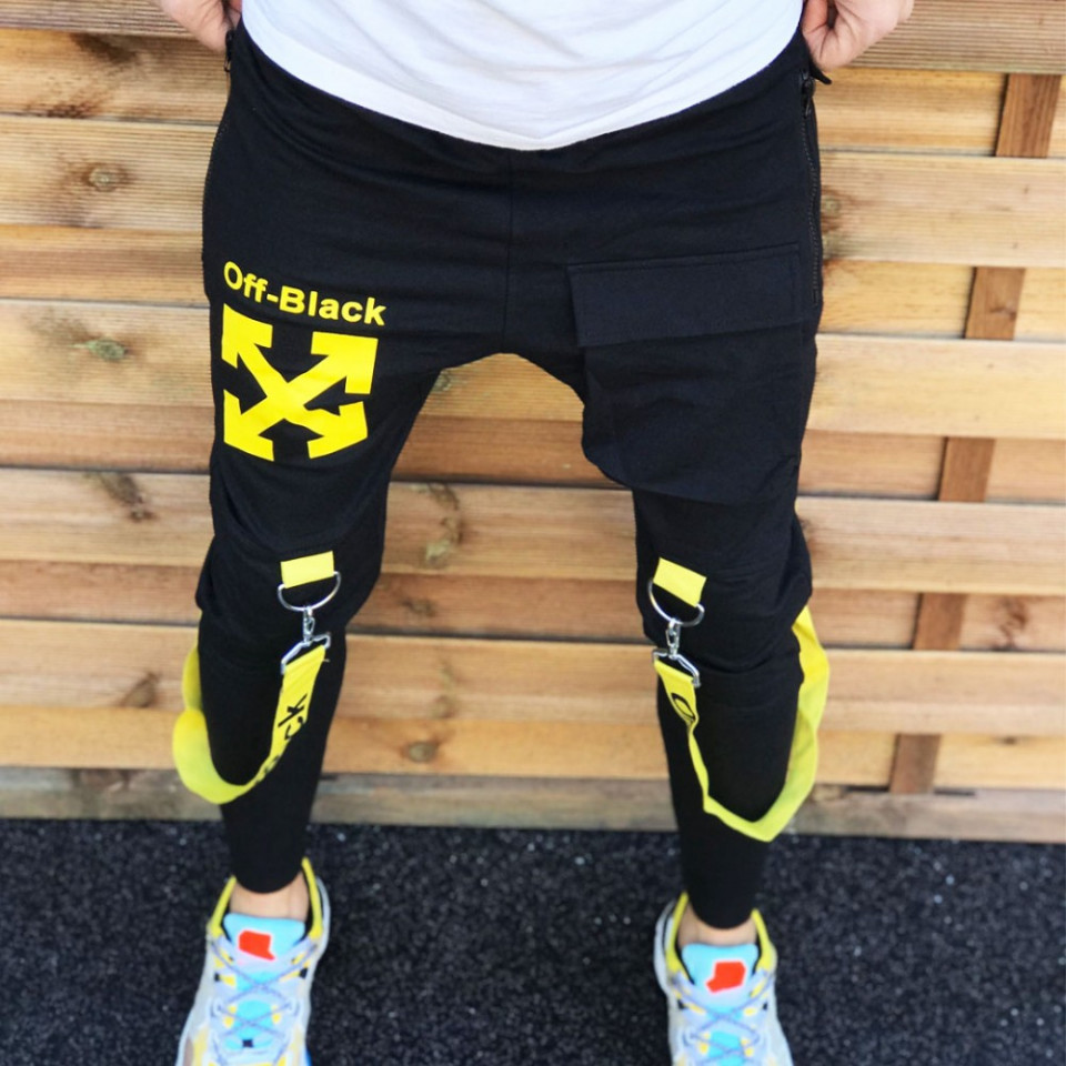 Pantaloni barbati din bumbac de inalta calitate, croiala conici, imprimeu 3D, ISAHAR