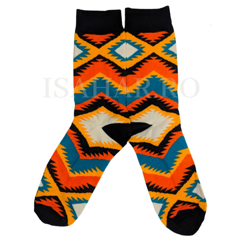 Sosete din bumbac premium, model multicolor, calitate superioara, ISAHAR